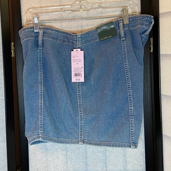 Wild Fable Super High Rise Seamed Shortie Denim Jean Shorts Medium Blue Wash NWT - Picture 4 of 11